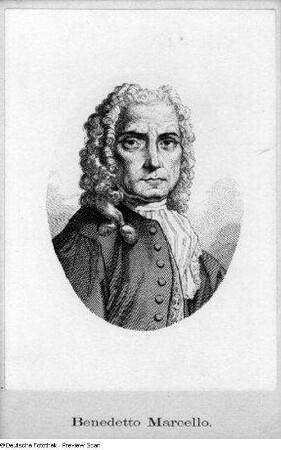 Benedetto Marcello. Lichtdruck nach Stahlstich (nach dem Kupferstich-Medaillon von Antonio Zuliani)