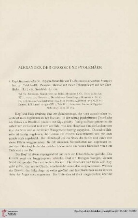 Alexander der Grosse und Ptolemäer