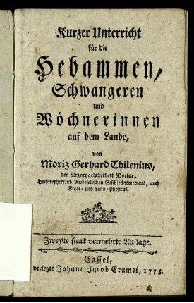 Kurzer Unterricht für die Hebammen, Schwangeren und Wöchnerinnen auf dem Lande