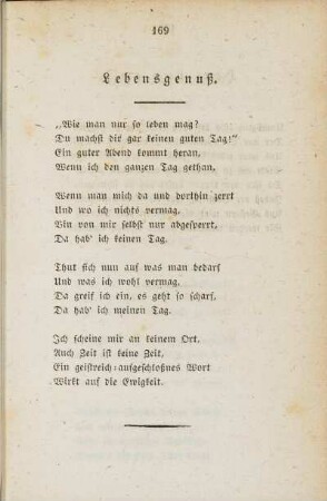 Lebensgenuß.