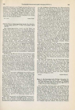 813-814 [Rezension] Eichrodt, Walther, Religionsgeschichte Israels