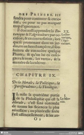 Chapitre IX. De la Morale, la Politique, la Jurisprudence, la Théologie