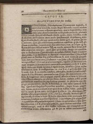 Caput IX. De Antimonio seu Stibio.