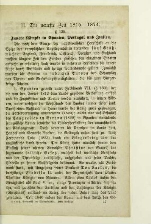 II. Die neueste Zeit 1815-1874