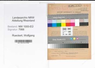 Entnazifizierung Wolfgang Rueckert, geb. 24.11.1908 (Regierungsrat)