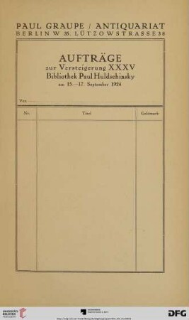 Auftrags-Liste