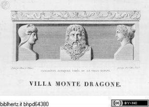 Choix des plus célèbres maisons de plaisance de Rome et de ses environs, Illustration Seite 39: Fragments antiques tirés de la Villa Albani