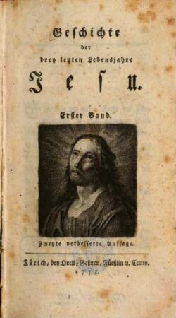 Geschichte der drey letzten Lebensjahre Jesu, 1