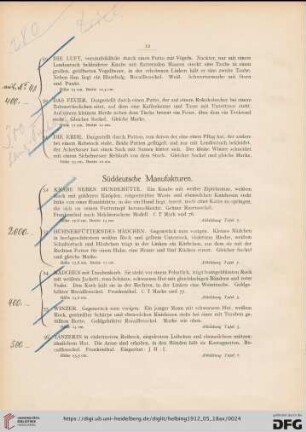 Süddeutsche Manufakturen (Nr. 52-71)