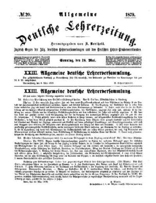 XXIII. Allgemeine deutsche Lehrerversammlung