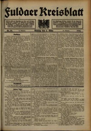 Ausgabe vom Montag, den 02. März 1914.