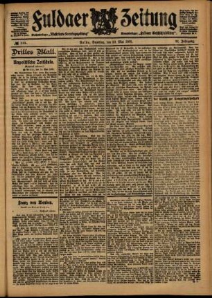 Dritte Ausgabe vom Samstag, den 20. Mai 1905.