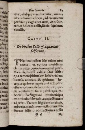 Caput II. De viribus Salis & aquarum salsarum
