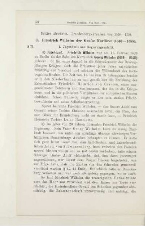 Dritter Abschnitt. Brandenburg-Preussen von 1640 - 1740