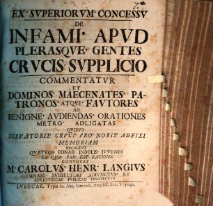 De infami apud plerasque gentes crucis supplicio