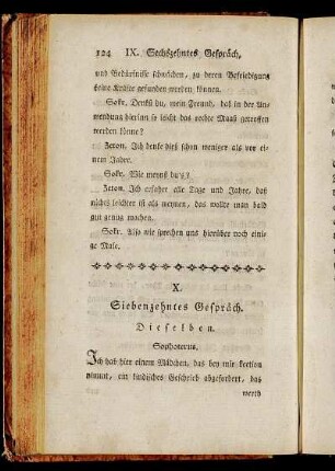 X. Siebenzehntes Gespräch. Dieselben. - XI. Verwahrungsmittel und Heilmittel für die Krankheit des Scepticismus.