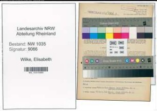 Entnazifizierung Elisabeth Wilke , geb. 25.04.1896 (Telefonistin)
