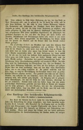 ¬Eine¬ Rundfrage über konfessionellen Religionsunterricht
