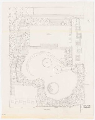 Garten Julius Fr. Behr, Stuttgart: Vorentwurf, Lageplan 1:50