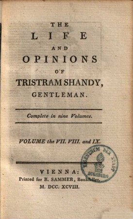 The life and opinions of Tristram Shandy, gentleman. 7/9