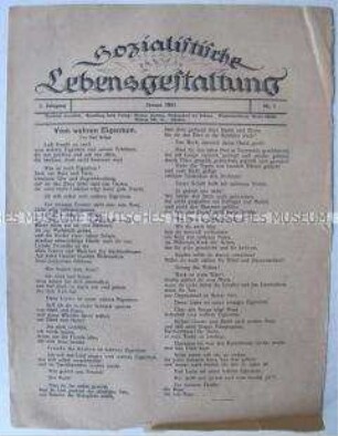 Erste Ausgabe des Monatsblattes "Sozialistische Lebensgestaltung"