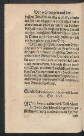 Ein ander calcionatio Iovis und Saturni. Cap. LVI.