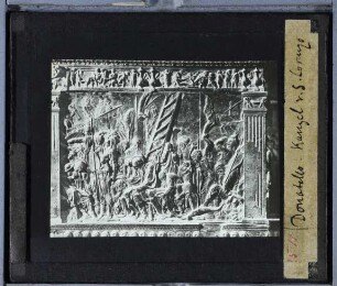 Florenz, S. Lorenzo,Florenz, S. Lorenzo, Passionskanzel : Bronzerelief, Kreuzabnahme/Beweinung