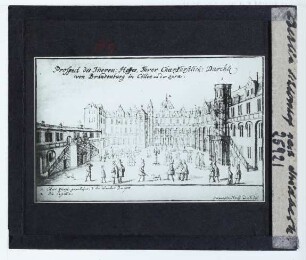 Berlin, Schloss,Stridbeck (d.J.), Berlin 1690, Innerer Schloßhof (Zeichnung)