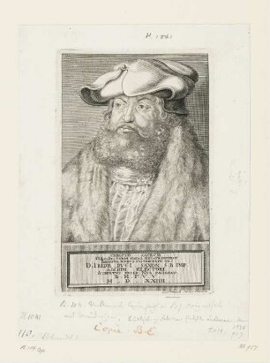 Bildnis Friedrich der Weise, Kurfürst von Sachsen, Titel aus: "Fabricius Centifolii Lutherami", Hamburg 1730