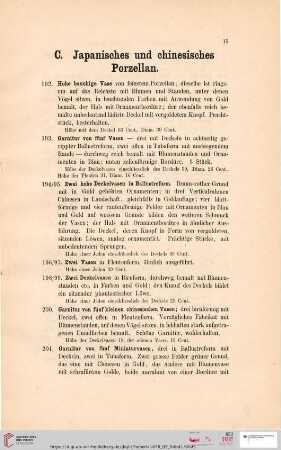 C. Japanisches und chinesisches Porzellan (Nr. 192 - 236)