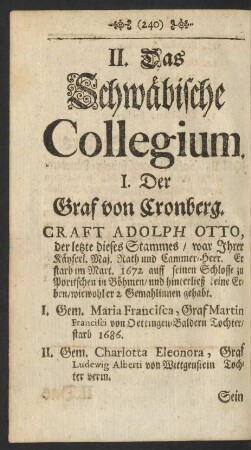 I. Der Graf von Cronberg.