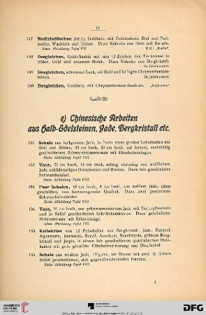 e) Chinesische Arbeiten aus Halb-Edelsteinen, Jade, Bergkristall etc. (Nr. 151-170)