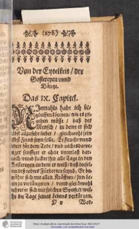 Von der Eytelkeit / der Gastereyen unnd Däntze. Das IX. Capitel