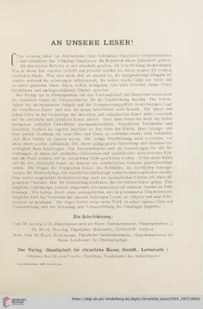 An unsere Leser!