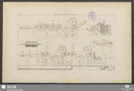 Pl. IV. Machines à ouvrir et à battre