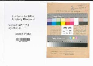 Entnazifizierung Franz Scharf , geb. 26.07.1897 (Verwaltungsangestellter)