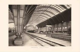 Hauptbahnhof, Frankfurt/Main: Innenansicht Bahnhalle (aus: Atlas zur Zeitschrift für Bauwesen, hrsg. v. Ministerium der öffentlichen Arbeiten, Jg. 41, 1891)