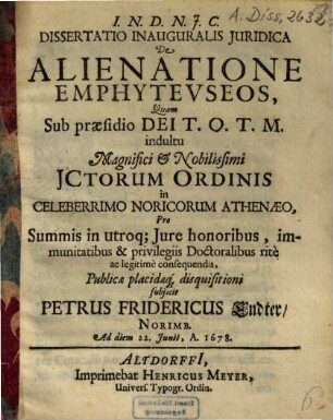 De alienatione emphyteuseos