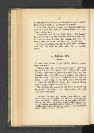 m) Schlichter Stil.