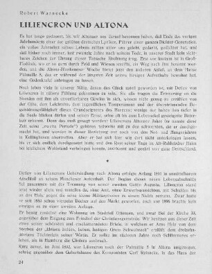 Robert Warnecke. Liliencron und Altona.