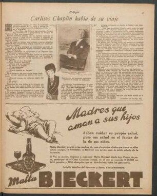 Carlitos Chaplin habla de su viaje