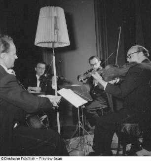 Leipzig, Gewandhaus-Quartett 1956 : Leipzig, Gewandhaus-Quartett mit Gerhard Bosse, Karl Suske, Fritz Händschke und Alwin Bauer. 1956