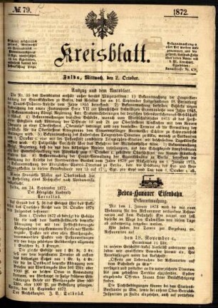 Ausgabe vom Mittwoch, den 02. Oktober 1872.