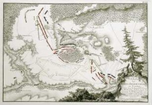 WHK 24 Deutscher Siebenjähriger Krieg 1756-1763: Plan der Schlacht zwischen den siegreichen Russen unter Feldmarschall von Apraxin über die Preußen unter Feldmarschall von Lehwald bei Groß-Jägersdorf, 30. August 1757