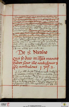 De S. Nicolao [Predigttext, I Io 2,6:]