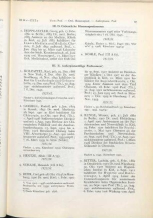 III. E. Außerplanmäßige Professoren