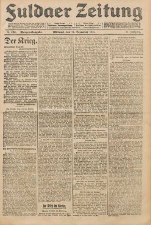 Ausgabe vom Mittwoch, den 16. Dezember 1914.