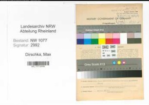Entnazifizierung Max Dirschka , geb. 24.02.1898 (Angestellter)