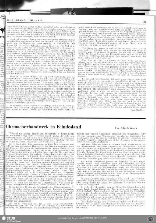 Uhrmacherhandwerk in Feindesland