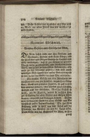 Neunter Abschnitt. Von den Gefäßen und Geräthe der Alten.